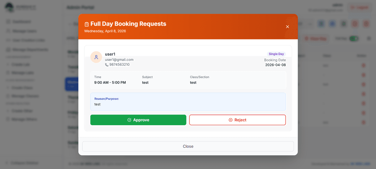 Full-Day Booking Requests